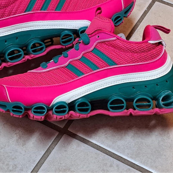 Adidas Originals Microbounce T1 Shoe Size 7.5 Women's Shock Pink Green EF4886 - Picture 3 of 12